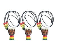 COSMOBETTY Drum Jewelry Mini Set Necklace African Wooden 3pcs Classic Perception Djembe Percussion Pendant Anniversary, Unique Music Random Color for Daily Use Gift