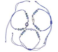 COSMOBETTY Evil Eye Protection Bracelet Alloy and Wax String Material 3pcs Blue Unique Design Bead Bracelet Adds a Touch of Mystery for Women and Teen for Daily Wear or Birthday Gifts