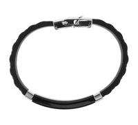 COSMOBETTY Exercise Silicone Wristband Men Silicone Bracelet and Stainless Steel Skin-friendly Easy for Street Dancer Band Bar