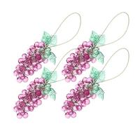 COSMOBETTY Grape Bunch Acrylic Hanging Ornaments 4pcs Decorative Purple Beaded Grape Clusters with Break Resistance and Easy Hanging Feature for Creating Festival Atmosphere a Table