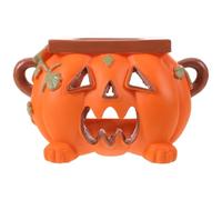 COSMOBETTY Halloween Pumpkin Tissue Storage Holder, Jack-o'-Lantern Resin Napkin Dispenser with Rustic Spooky Design, Decorative Paper Organizer for Living Rooms and Party Tables