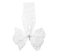 COSMOBETTY Lace Bow Headband for Boy Girl Breathable Soft Cross Design Suitable for Baptism and Party Hair Accessory