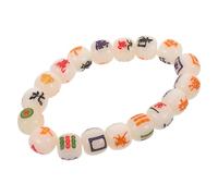 COSMOBETTY Mahjong Tiles Bracelet Resists Wear and Tear with Bodhi Root Beads, Elastic Beaded Wrist Chain Attracts Wealth for Unisex Women for Office and Travel