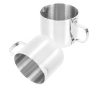 COSMOBETTY Milk Frothing Pitchers with Precise Pouring and Serving Honey Stainless Steel 2pcs 40ml 1.5oz Mini Latte Art Pouring Jugs for Home Coffee Bars and Professional Setups