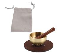 COSMOBETTY Mini Meditation Singing Bowl for Mindfulness and Calm Yoga, Brass Metal with Wooden Mallet, Cushion, and Velvet Bag, Portable Compact Design for Experts and Beginners