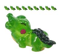 COSMOBETTY Miniature Resin Crocodile Figurines Green Crocodile-shaped 10pcs Decorative and Easy to Clean Mini Resin Animals for Garden Landscaping and DIY Decor for Outdoor Garden Statues