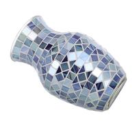 COSMOBETTY Modern Small Glass Vase with Blue Crackle Finish, Artistic and Versatile Placement for Dining Area or Tabletop Display, Decorative Centrepiece for Home and Wedding