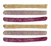 COSMOBETTY Natural Grass Chew Sticks to Regulate 6pcs Convenient and Safe Bunny Treats Rabbit Chew for Teeth and Guinea Pig Foraging for Rabbits and Small Pets