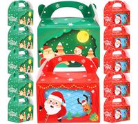 COSMOBETTY Paper Boxes with Christmas Theme Design Christmas Large Capacity 20pcs Candy for Easy to Carry Hand-held Containers and Cookies Sweets