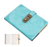 COSMOBETTY Password Diary with Combination Lock, Artificial Leather Lock Journal, Multi Card Slots, Vintage Secret Diary for Students and Shop Owners, 100% English, Writing Notebook