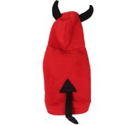 COSMOBETTY Pet Clothes Devil Costume Red Fleece Dog Coat for Dogs and Cats Halloween Easy off Feature, Fast Dry Material, for Birthday and Photo Taking