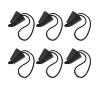 COSMOBETTY Plugs Bung with Black, Lanyard 6pcs Kayak Drain Hole Silicone Waterproof Scupper Stoppers for and Kayak Drainage, Soft Sturdy Set for Water Canoe Sports Equipment
