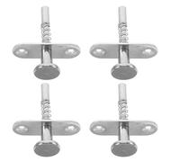 COSMOBETTY Plunger Latch Spring Loaded Silver 4pcs Stainless Steel Bed Bolt Adjustable Height for Bed Cabinet and Cupboard