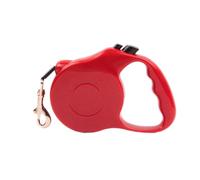 COSMOBETTY Retractable Dog Leash Extendable Lead for Walking Dogs and Cats with One Finger Lock Button, Red Plastic Material 3 Meters Suitable for Puppies to 8kg for Comfortable Outdoor