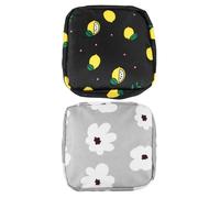 COSMOBETTY Sanitary Pad Pouch Oxford Cloth 2pcs Waterproof Mini Cosmetics Organizer for Ladies School Use 5.11x5.11x0.39 Inch