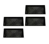 COSMOBETTY Seedling Planter Trays Creates Warm Environment 4pcs Black Plastic and Ensures Healthy Seedling Growth, Nursery Tray for Gardening for Home Garden and Greenhouse Use