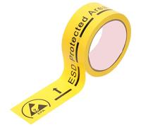 COSMOBETTY Self Adhesive Tape Double Sided Yellow Electrostatic Warning Tape with Reliable Adhesive for Indoor Use on Hard Drive Sealing Labels and Packages Easy to Stick for Houses