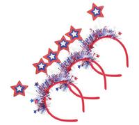 COSMOBETTY Star Hairbands Stable Fit 3pcs Patriotic with Glitter Felt Material American Independence Day Hair Accessories and Women for July 4th Parties and Themed Events