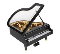 COSMOBETTY Vintage Piano-shaped Mini Hand Crank Music Box with Handcrafted Build and Metal-plastic Material, Elegant Retro Tabletop Decoration for Home Shelf Display or Valentine’s Day Gift