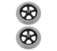 COSMOBETTY Wheelchair Front Wheels Replacement 8 Inch Solid Tyre 2 Sets with PVC Anti Slip Casters Quick Upgrade for Wheelchair and Mobility Equipment, Suitable for Indoor and Outdoor Use