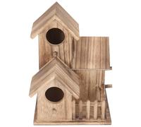 COSMOBETTY Wooden Bird Nesting Boxes for Lovebirds and Small Parrots Cabin Style Bird Breed Cottage with Easy to Clean Feature for Garden or Porch Delicate Unique Style Wooden Nesting Cottage