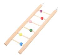 COSMOBETTY Wooden Parrot Ladder for Small Cockatoos and Parakeets Practical Training Step Ladder with Simple Design and Beige Wood Material for Pet Birds