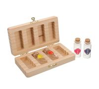 COSMOBETTY Wooden Tooth Keepsake Box with Independent Tooth Rooms and Glass Lid and Record Personal Information for Boys and DIY Memory Storage