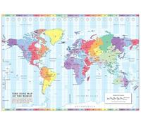 Cosmographics: Time Zone Desk Size Map of the World - 16.75" x 11.75" - Paper