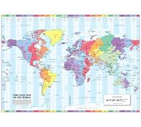 Cosmographics: Time Zone Wall Map of the World - Compact - 56 x 40 cm