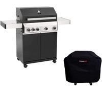 Cosmogrill 4+1 Premium Black Gas Barbecue With Ceramic Sear Burner & Heavy Duty Cover