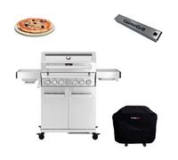 Cosmogrill 6 Burner Stainless Steel Yamara 4+2 Gas Bbq, 4 Main Burners, Cover, Smoker Box And Pizza Stone