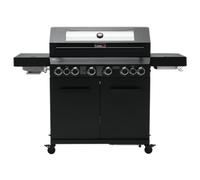 Cosmogrill 8 Burner Platinum Yamara Dark 6+2 Gas Bbq, Viewing Glass, 4 Main Burners