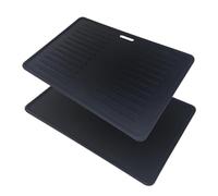 CosmoGrill Cast Iron Reversible BBQ Griddle Plate, 42 x 28cm Rectangular, Pre-Seasoned Cast Iron Skillet, Flat & Ridged for Frying, Searing & Grilling, Fits CosmoGrill XL Smoker Charcoal Barbecue