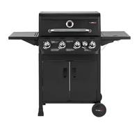 CosmoGrill Emberr Gas BBQ 4+1 Burner | Gas Barbecue with Propane Gas Regulator Hose, Porcelain Warming Rack, Side-Burner, Storage, Built-in Temperature Gauge.