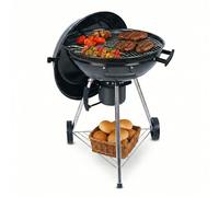 CosmoGrill Noir Kettle Charcoal Barbecue 57cm | Round Portable Charcoal Grill BBQ with Lid, Adjustable Air Vents & Removable Ash Catcher | Kettle BBQ for Garden, Patio & Outdoor Dining.