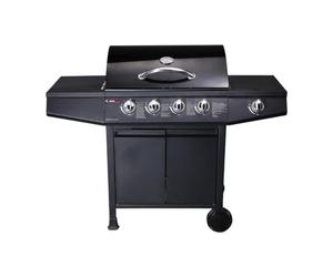 CosmoGrill Original 5 Gas Burner 4+1 Garden Grill, Steel Warming Rack, Side-Burner, Storage & Built-in Temperature Gauge for Home Garden Party Outdoor Cooking