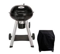 CosmoGrill Original Kettle Charcoal Grill Barbecue 54 cm, Freestanding Portable Large Kettle BBQ Grill with Adjustable Vents, Lid Cover, Thermometer & Ash Catcher | Outdoor Smoker - Black with Cover