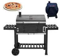 Cosmogrill Outdoor Xxl Smoker Charcoal Barbecue For Garden With Cover, And Pizza Stone