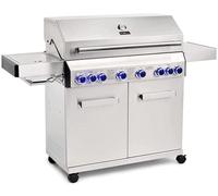 Cosmogrill Platinum Stainless Steel 6+2 Silver Gas Barbecue With Side Searer & Storage