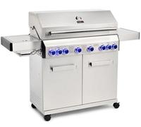 Cosmogrill Platinum Stainless Steel 6+2 Silver Gas Barbecue With Weatherproof Cover