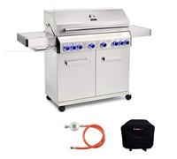 CosmoGrill Platinum Stainless Steel 8 Burner 6+2 Gas BBQ Grill with Waterproof Cover, High-Performance Outdoor Barbecue for Garden Cooking