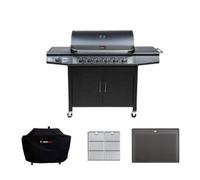 Cosmogrill Pro Deluxe 7 Gas Burner 6+1 Barbecue Grill With Cover, 2 X Cast Iron Grill Grates & Griddle