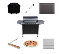 Cosmogrill Pro Deluxe 7 Gas Burner 6+1 Bbq Grill- Cover, Pizza Stone,smoker Box, Cast Iron Griddle,grates