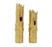 CosmoLiving by Cosmopolitan Aluminum Crown Vase, Set of 2 18", 15"H, Gold
