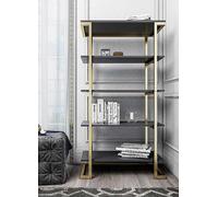 Dorel Cl Camila 5 Shelf Bookcase Graphite Grey, Grey