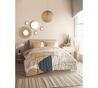 CosmoLiving by Cosmopolitan Cosmo Living Abstract Sunset Duvet Cover Set - King Easy Care and Machine Washable Duvet Quilt Bedding Set with Matching Pillowcases - King Size - Natural