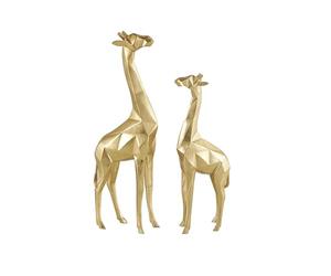 CosmoLiving by Cosmopolitan Deco 79 Ps Gld Giraffe S/2 12", 15" H-79939, Gold