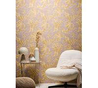 Cosmoliving By Cosmopolitan Earthlines Balance Lilac Metallic Non Woven Wallpaper Lilac
