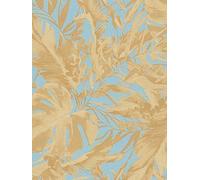 Cosmoliving By Cosmopolitan Earthlines Balance Soft Blue Metallic Non Woven Wallpaper Blue/Gold