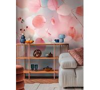 Livingwalls CosmoLiving Non-Woven Wallpaper with Leaf Design in Blue, Pink, Purple - 8,80 x 0,53 m Floral Wallpaper by Cosmopolitan - 791551